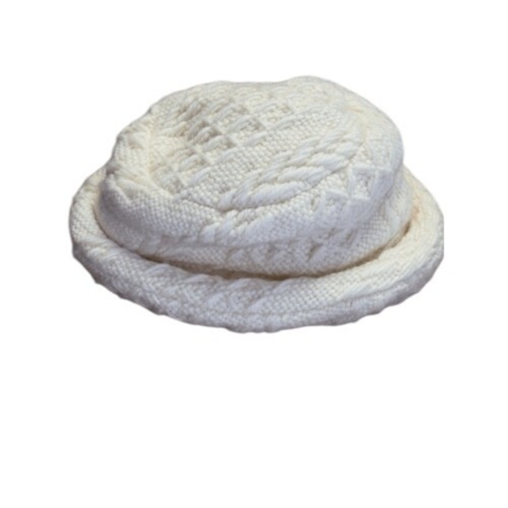 Branigan Weavers Wool Hat Women Off White Ireland‎ Cable Knit Country One Size